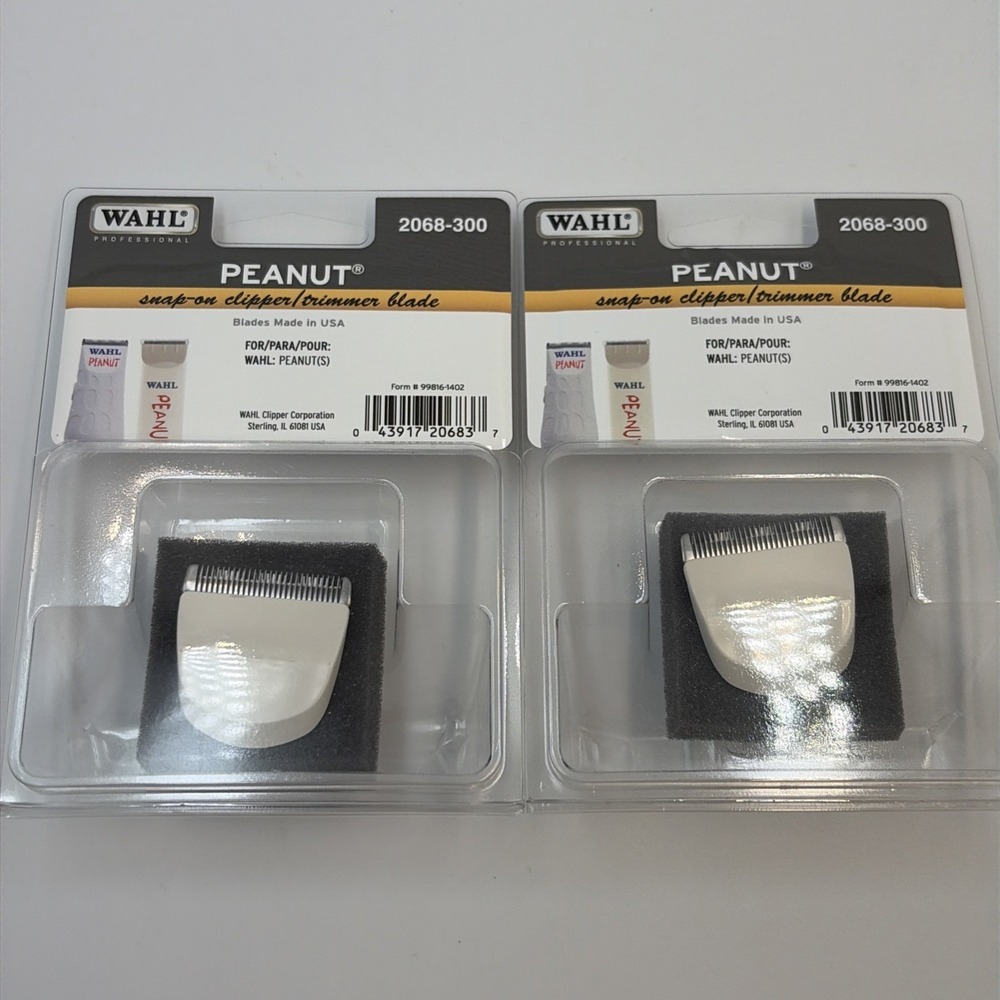 Lot Of 2 Wahl 2068-300 Standard Peanut Replacement Snap-On Clipper Trimmer Blade